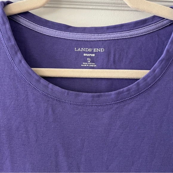 Vintage Y2K 90s Land’s End purple cotton short sleeve tee T-shirt M large - Picture 3 of 7